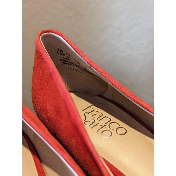Franco Sarto Red Suede Leather Pump 2.25" Heel Womens Sz 8.5 - Picture 11 of 12